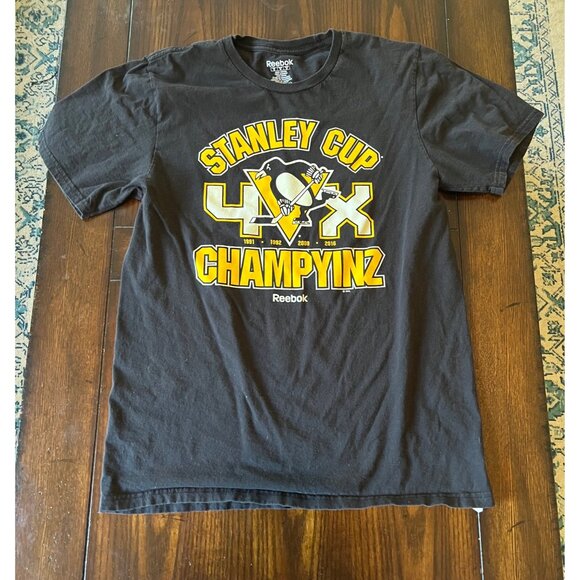 Reebok Other - Pittsburgh Penguins 4X Champions Stanley Cup Short Sleeve Men's T-Shirt Medium